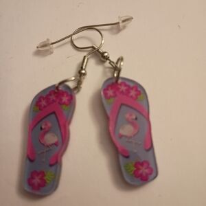 Pink and Purple Flip-Flop Earrings